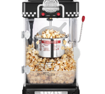 Great Northern Popcorn 2-1-2-Ounce Black Tabletop Retro Style Compact Popcorn Popper Machine with Removable Tray