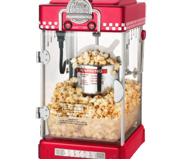 Great Northern Popcorn 2-1-2-Ounce Red Tabletop Retro Style Compact Popcorn Popper Machine with Removable Tray